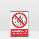 Custom Signs Outdoor Metal,Prohibition No Inflatables In The Water Sign